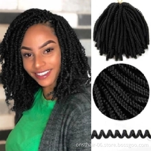8inch Linda Purple spring twist hair 65g natural ombre pre twisted Crochet Braiding pre looped passion twist hair box braids